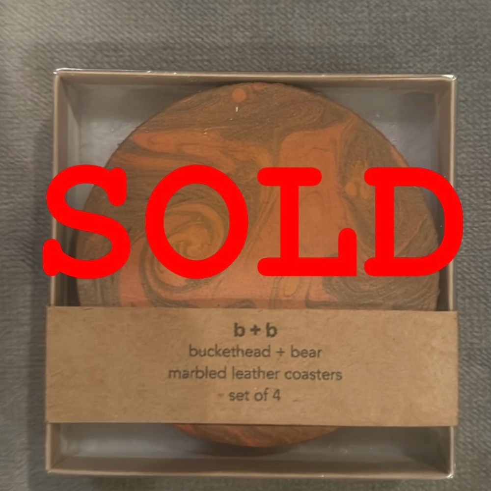 New B+ B Buckethead + Bear  Marbles Leather Coaster